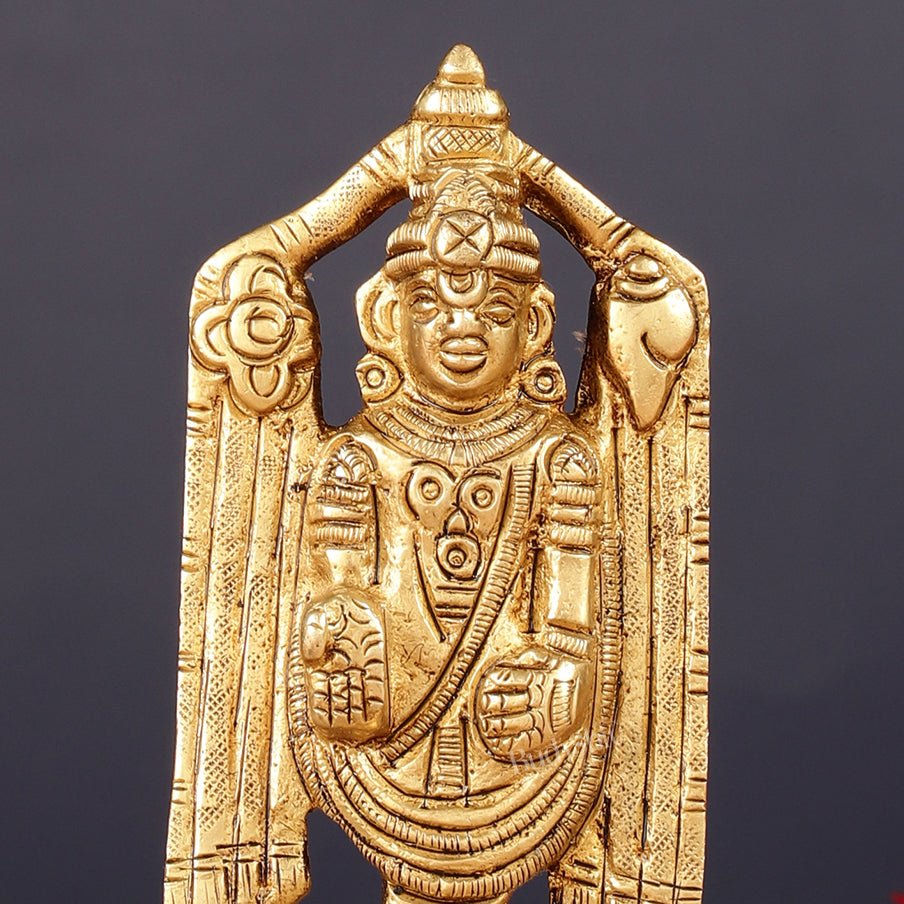 Pure Brass Small Tirupati Balaji Statue 4" - Budhshiv.com