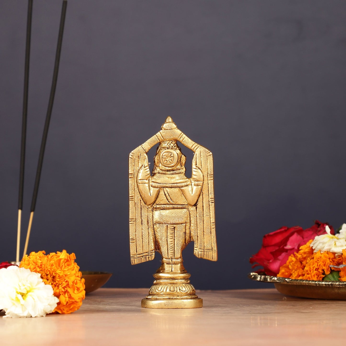 Pure Brass Small Tirupati Balaji Statue 4" - Budhshiv.com