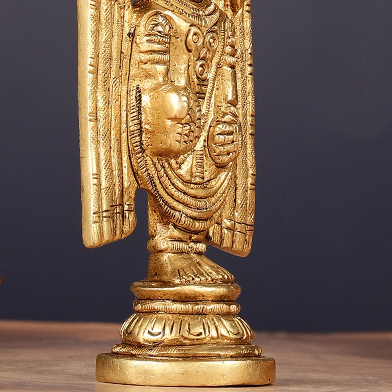 Pure Brass Small Tirupati Balaji Statue 4" - Budhshiv.com