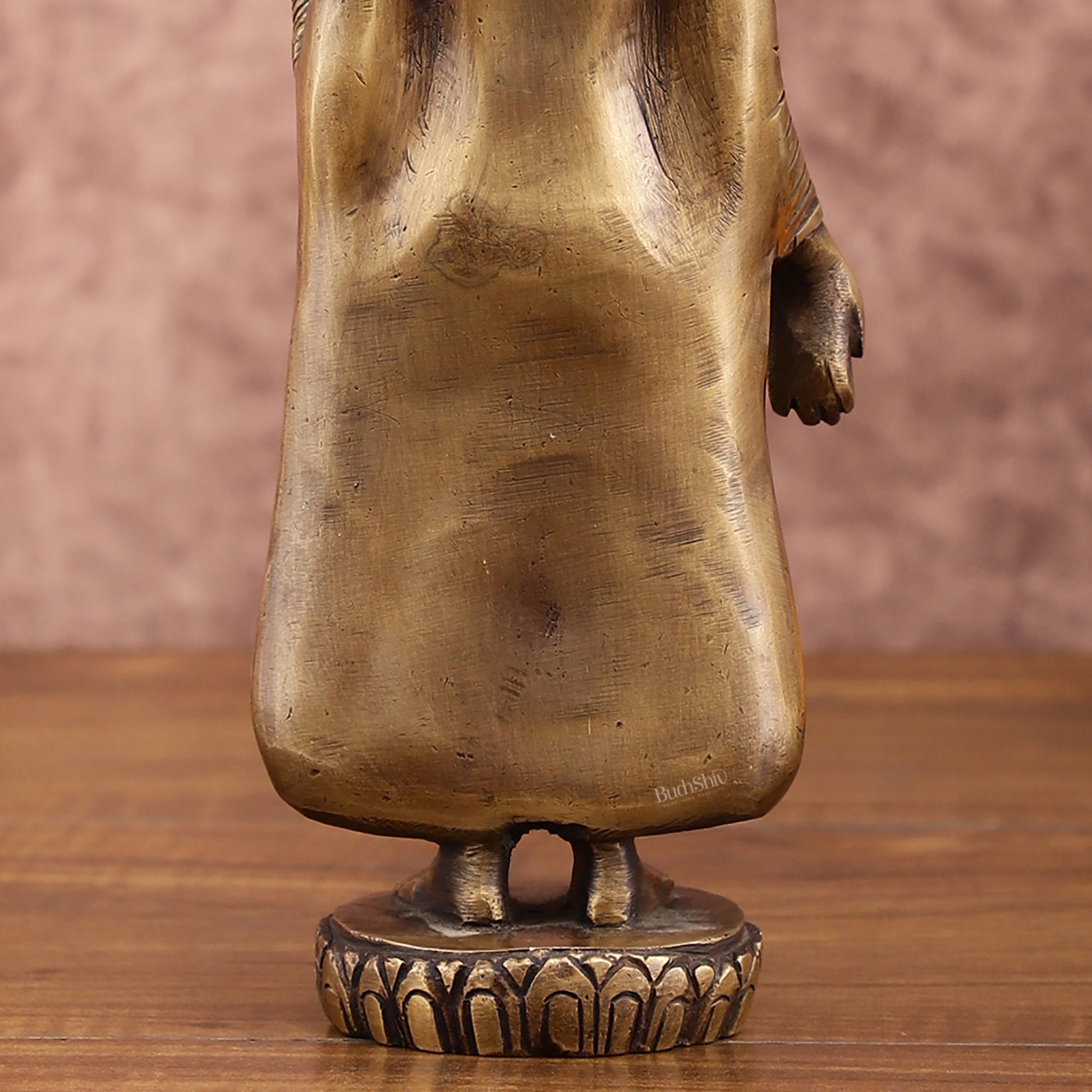 Pure Brass Standing Buddha Statue | 9 Inch Height | 1.5 Kg - Budhshiv.com