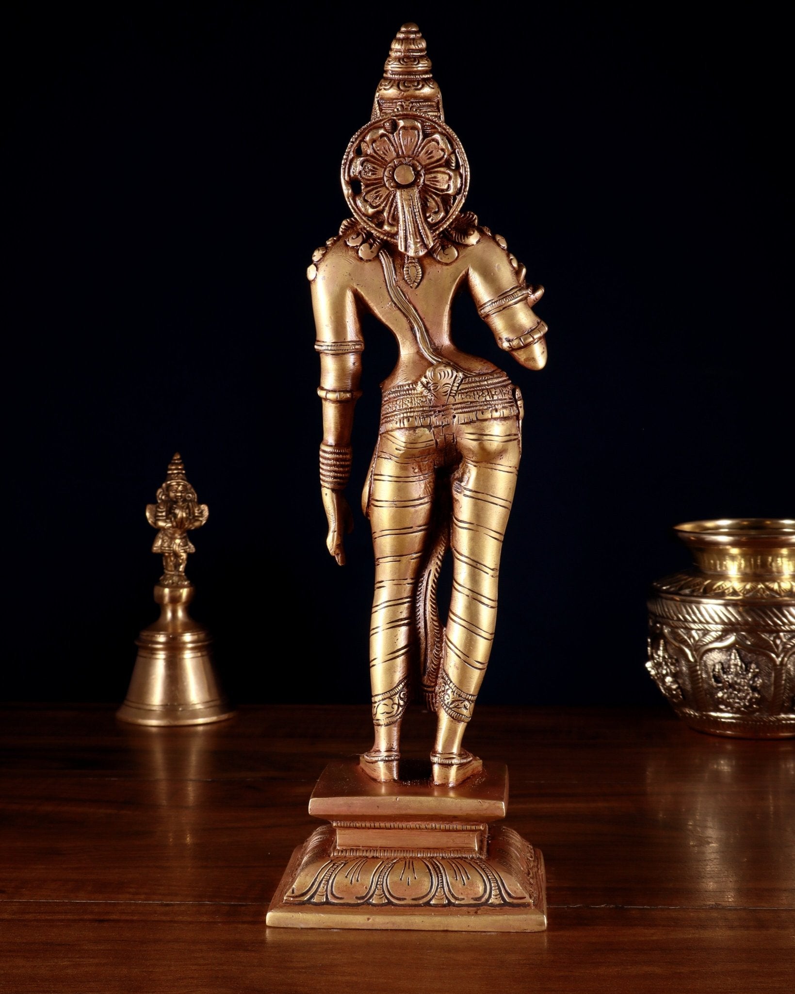 Pure Brass Standing Goddess Uma Parvati Sivagami Sculpture – 13” - Budhshiv.com
