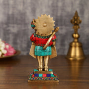 Pure Brass Standing Hanuman Blessing Idol | 6.5 Inch - Budhshiv.com
