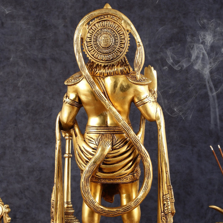 Pure Brass Standing Hanuman Statue - 18" | Symbol of Strength & Devotion - Budhshiv.com