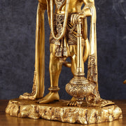 Pure Brass Standing Hanuman Statue - 18" | Symbol of Strength & Devotion - Budhshiv.com