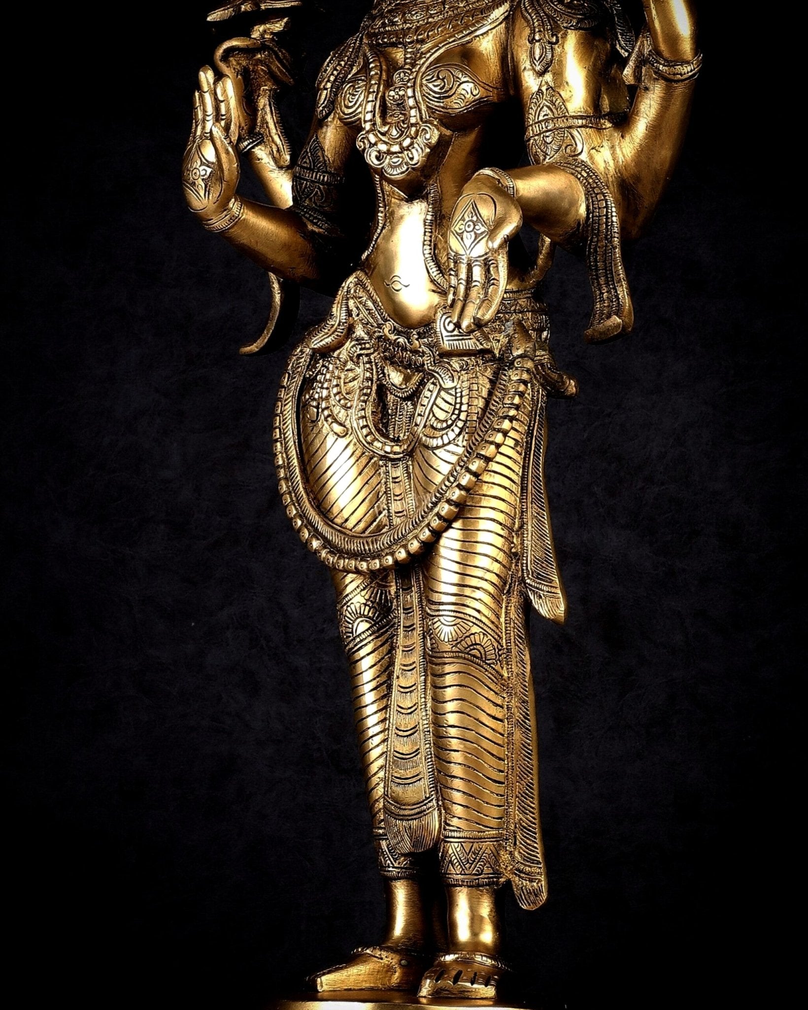 Pure Brass Standing Lakshmi Statue – 24.5” - Budhshiv.com