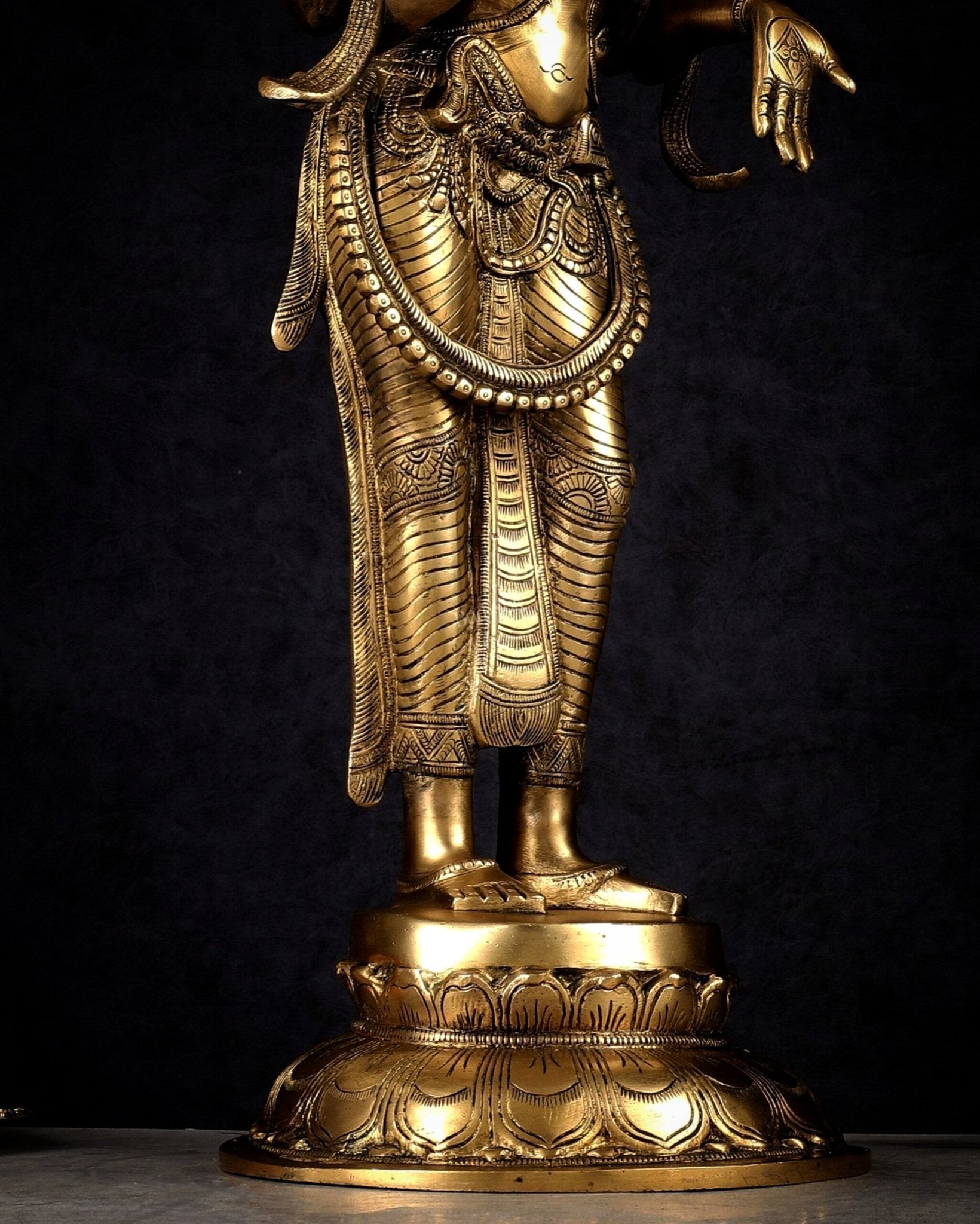 Pure Brass Standing Lakshmi Statue – 24.5” - Budhshiv.com