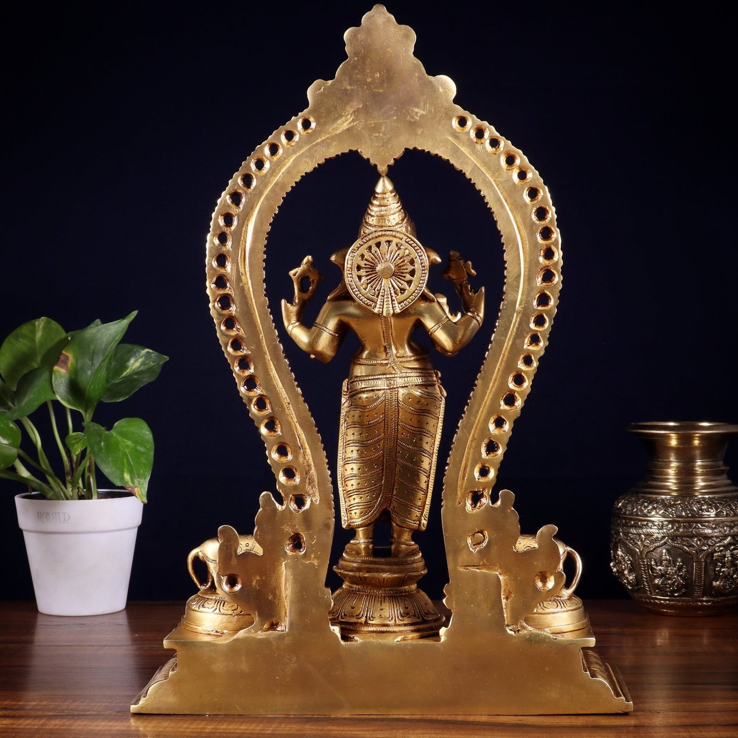 Pure Brass Standing Lord Ganesha Idol | 15” Height - Budhshiv.com