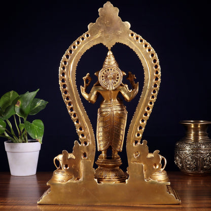 Pure Brass Standing Lord Ganesha Idol | 15” Height - Budhshiv.com