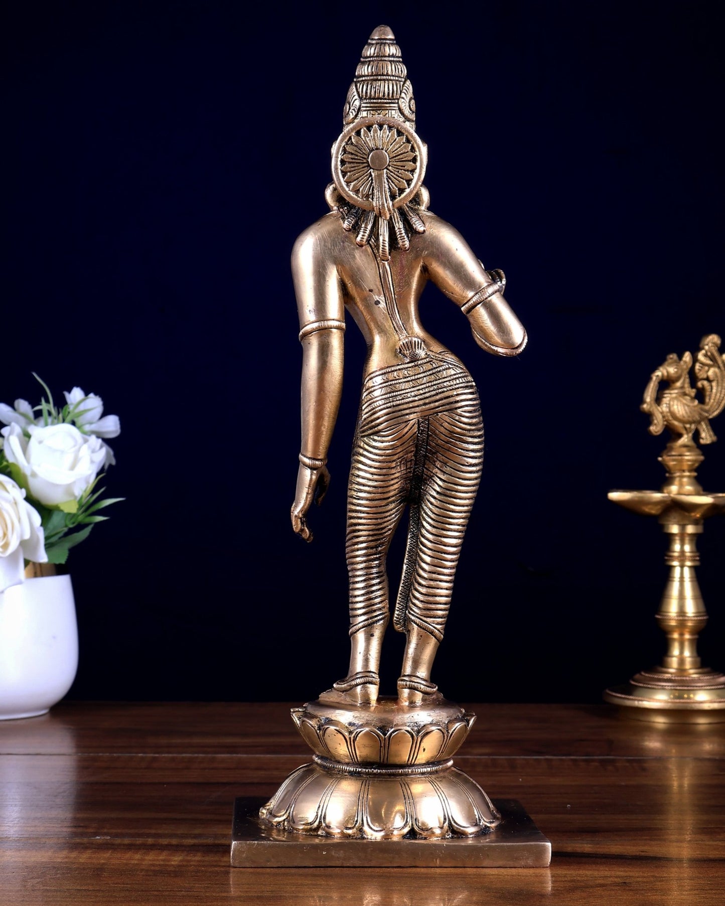 Pure Brass Standing Uma Parvati – Bhoga Shakti Idol 11 inch - Budhshiv.com