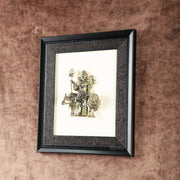 Pure Brass Superfine Ardhanarishwara Hanging on Wooden Frame - 9.5 Inch - Budhshiv.com
