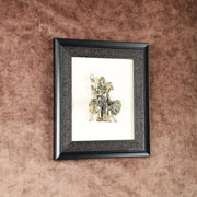 Pure Brass Superfine Ardhanarishwara Hanging on Wooden Frame - 9.5 Inch - Budhshiv.com