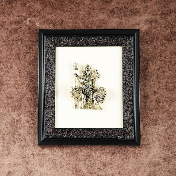 Pure Brass Superfine Ardhanarishwara Hanging on Wooden Frame - 9.5 Inch - Budhshiv.com