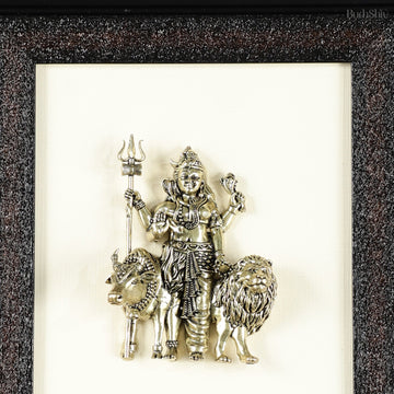Pure Brass Superfine Ardhanarishwara Hanging on Wooden Frame - 9.5 Inch - Budhshiv.com