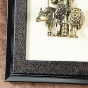 Pure Brass Superfine Ardhanarishwara Hanging on Wooden Frame - 9.5 Inch - Budhshiv.com