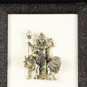 Pure Brass Superfine Ardhanarishwara Hanging on Wooden Frame - 9.5 Inch - Budhshiv.com