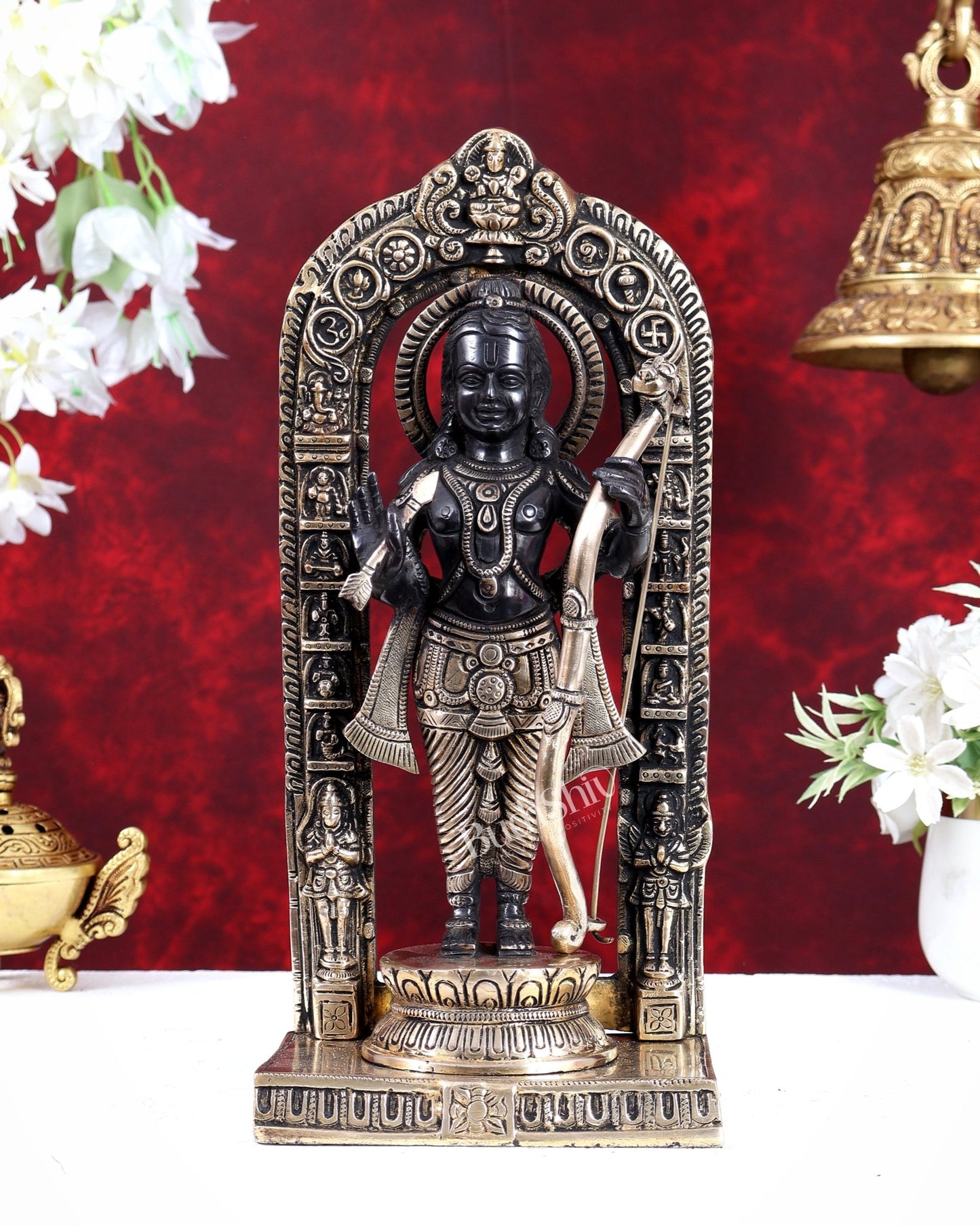 Pure Brass Superfine Ayodhya Ram Lalla Idol - 12" black edition - Budhshiv.com