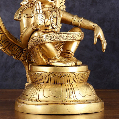 Pure Brass Superfine Ayyappa Swamy Idol - 12" - Budhshiv.com