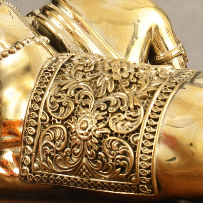 Pure Brass Superfine Bal Gopal with Cow Idol - 6 in Height - Budhshiv.com