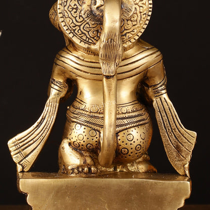 Pure Brass Superfine Blessing Hanuman Idol - 8" Divine Sculpture - Budhshiv.com