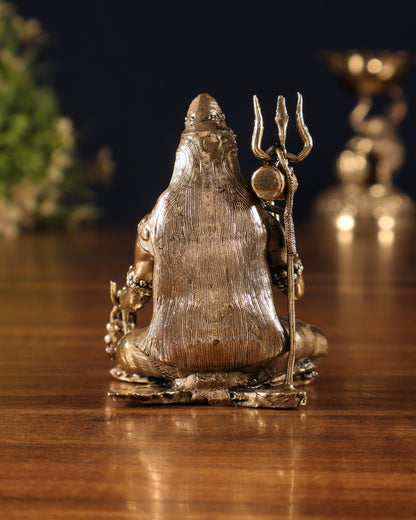 Pure Brass Superfine Blessing Lord Shiva Idol – 3" - Budhshiv.com