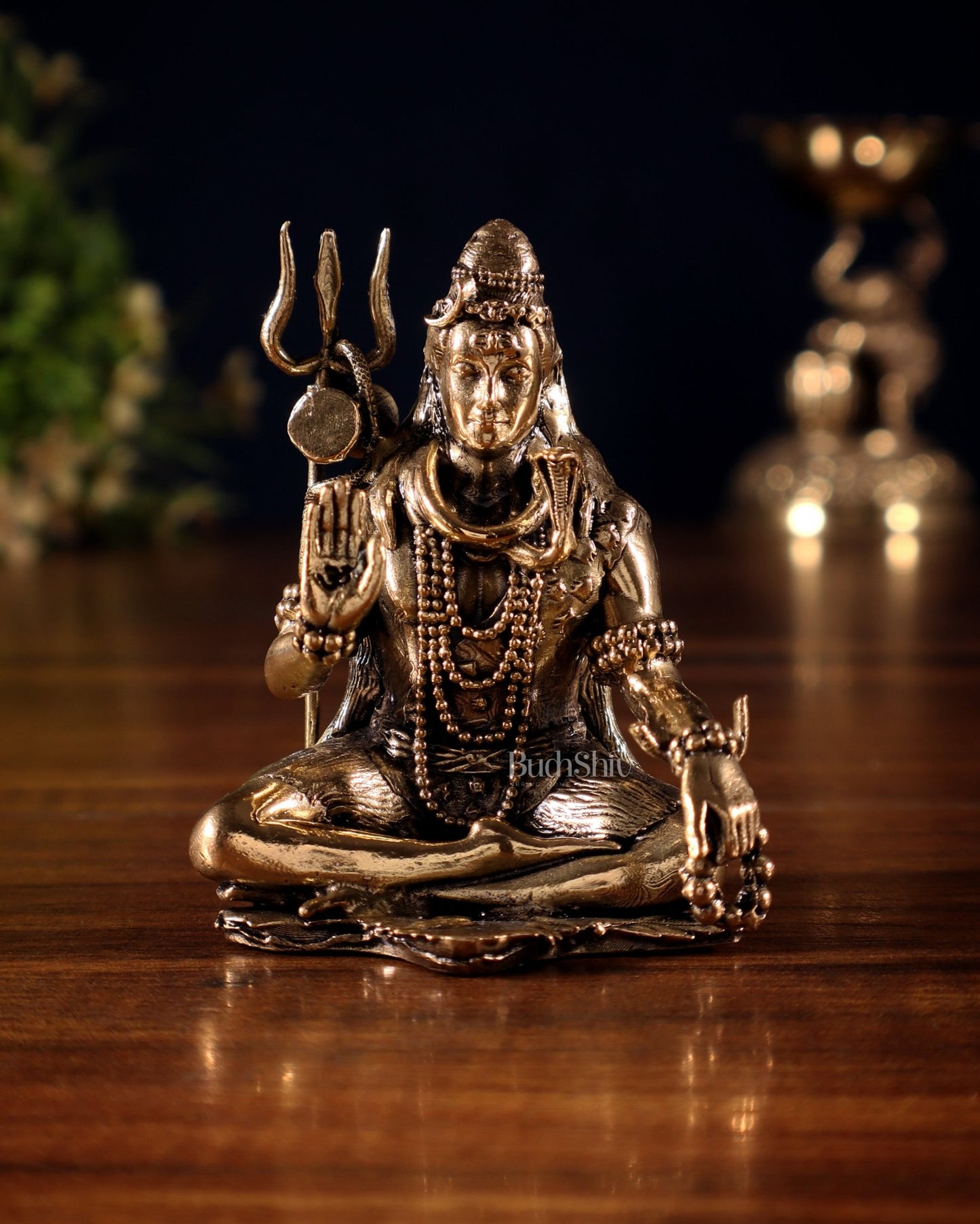 Pure Brass Superfine Blessing Lord Shiva Idol – 3" - Budhshiv.com