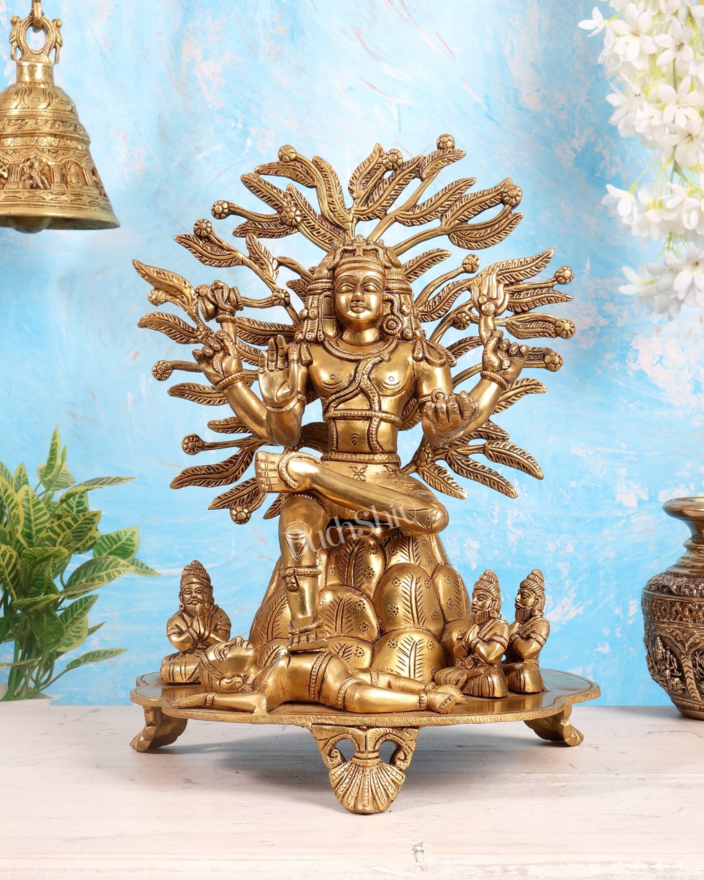 Pure Brass Superfine Dakshinamurthy Shiva 14" enhanced carvings - Budhshiv.com