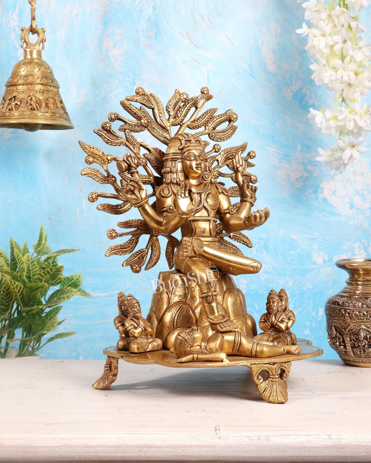 Pure Brass Superfine Dakshinamurthy Shiva 14" enhanced carvings - Budhshiv.com