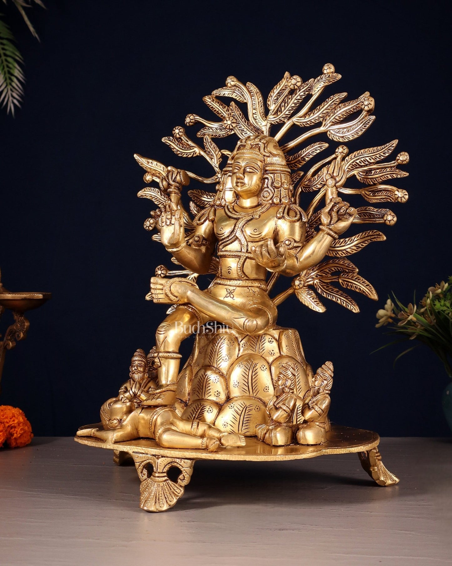 Pure Brass Superfine Dakshinamurthy Shiva 14" - Budhshiv.com