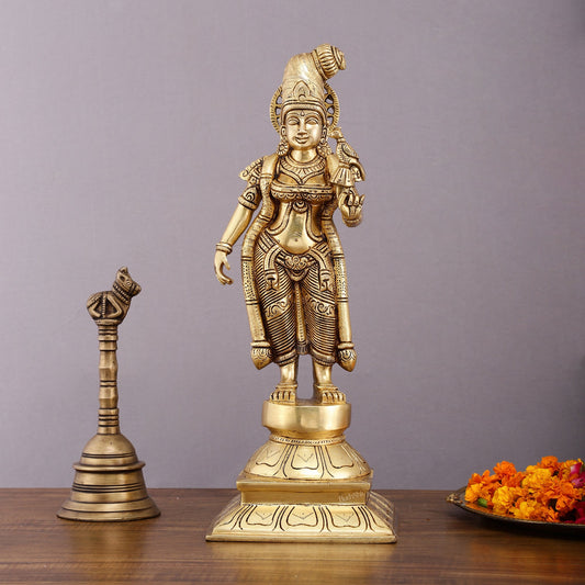 Pure Brass Superfine Devi Andal Idol - 16 Inch - Budhshiv.com