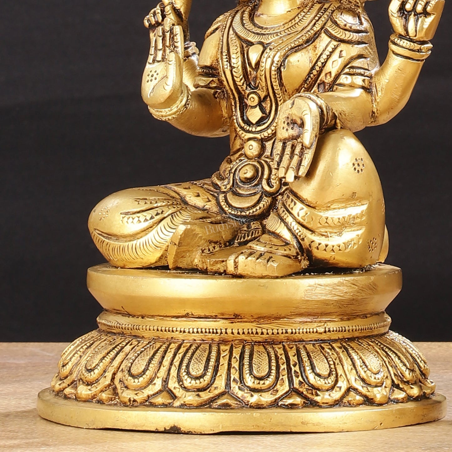 Pure Brass Superfine Ganesha Lakshmi Idols - Exquisite 8 - Inch pair - Budhshiv.com