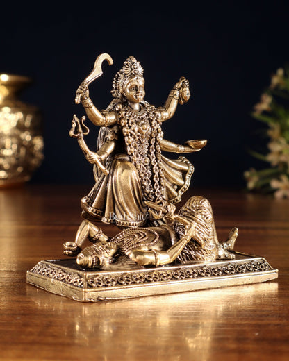 Pure Brass Superfine Goddess Kali Idol – 4" - Budhshiv.com