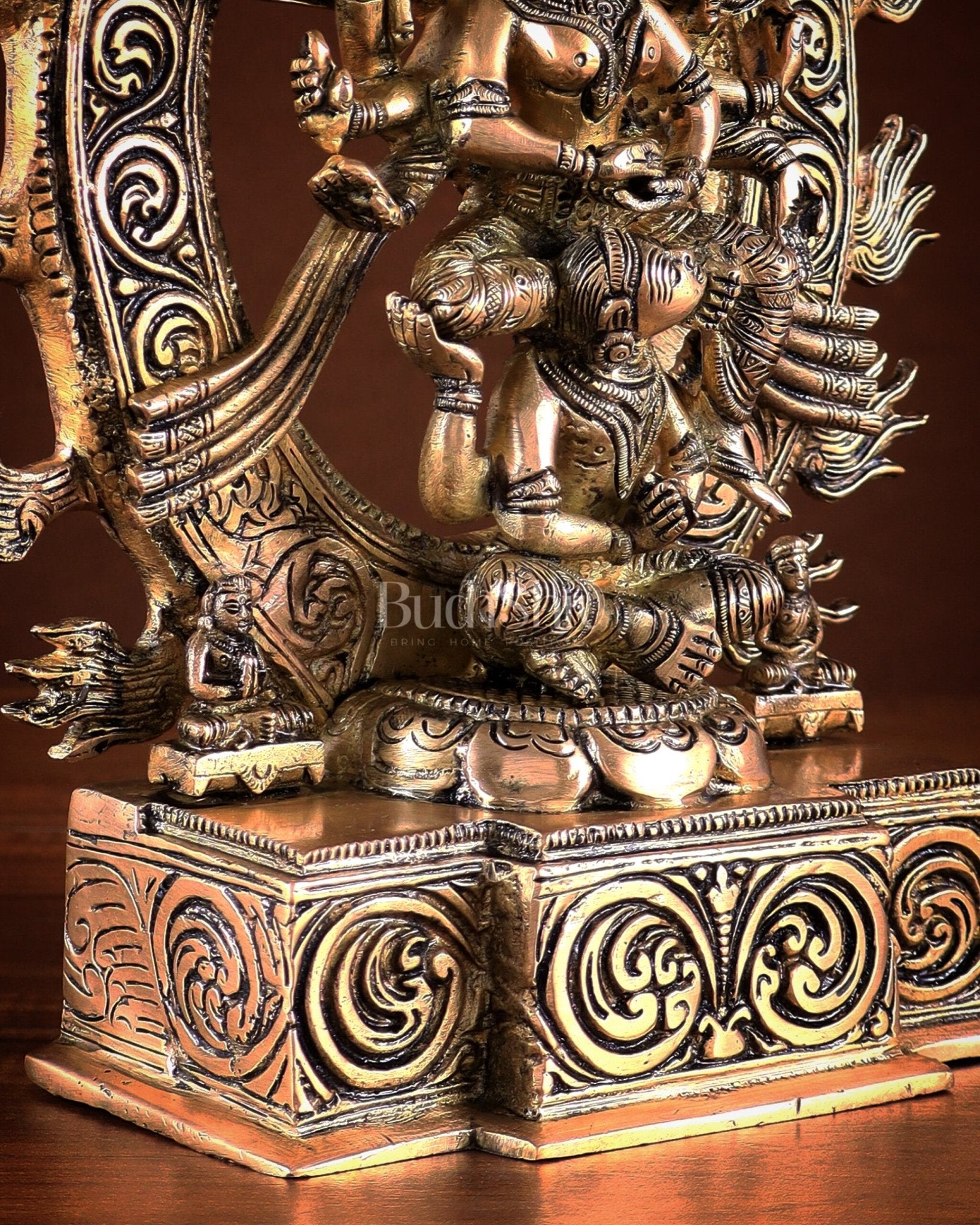 Pure Brass Superfine Goddess Kamakhya Devi Statue 12" - Budhshiv.com