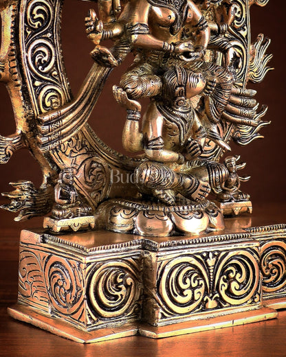 Pure Brass Superfine Goddess Kamakhya Devi Statue 12" - Budhshiv.com
