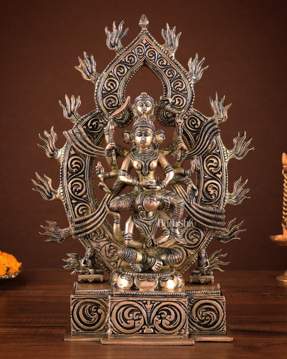 Pure Brass Superfine Goddess Kamakhya Devi Statue 12" - Budhshiv.com
