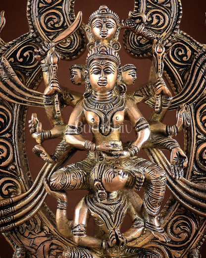 Pure Brass Superfine Goddess Kamakhya Devi Statue 12" - Budhshiv.com