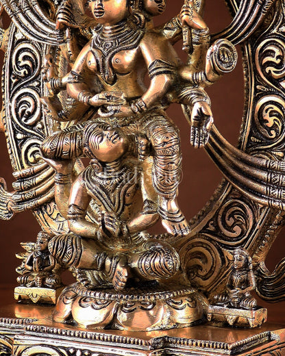 Pure Brass Superfine Goddess Kamakhya Devi Statue 12" - Budhshiv.com