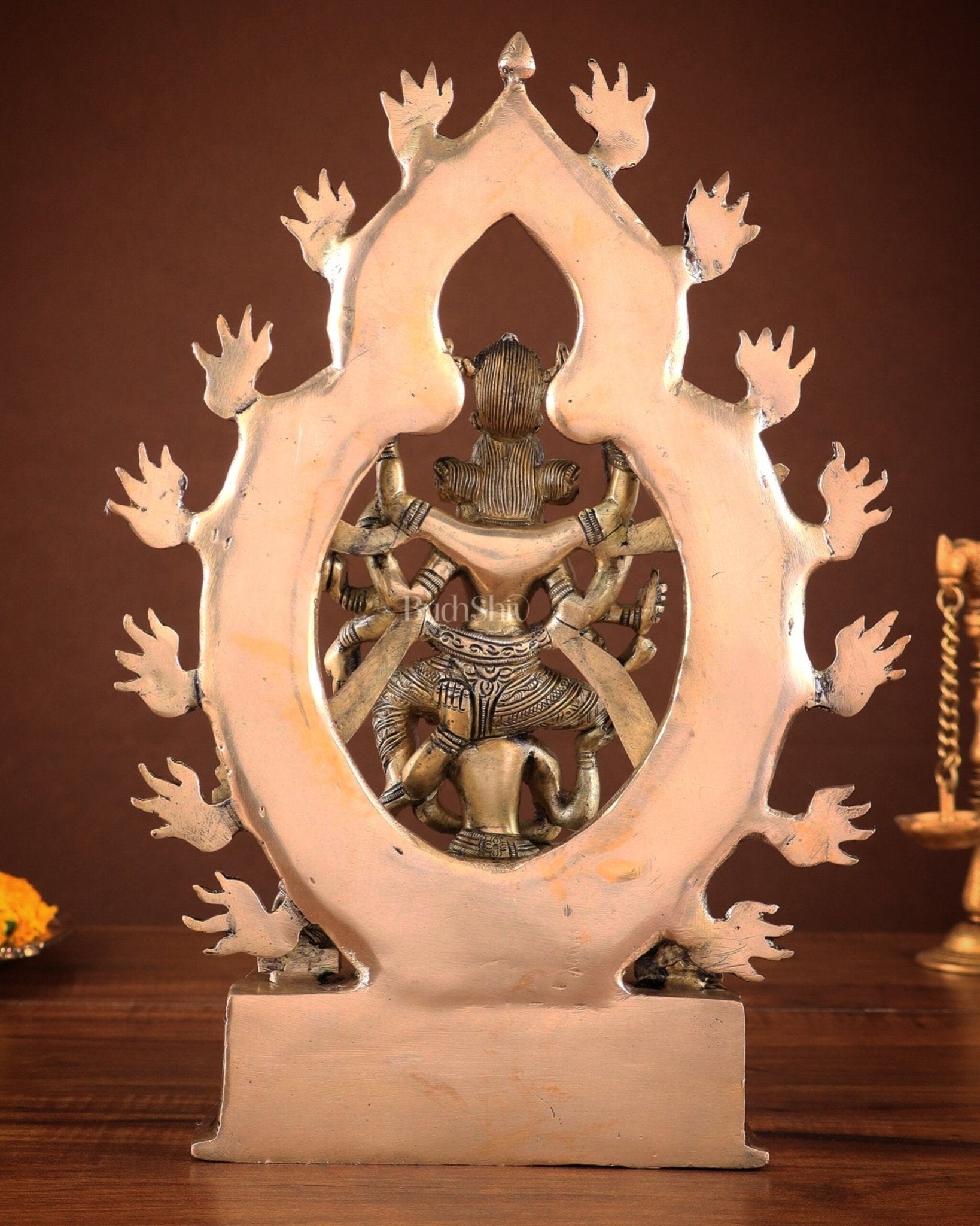 Pure Brass Superfine Goddess Kamakhya Devi Statue 12" - Budhshiv.com