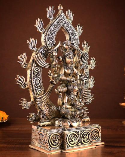 Pure Brass Superfine Goddess Kamakhya Devi Statue 12" - Budhshiv.com