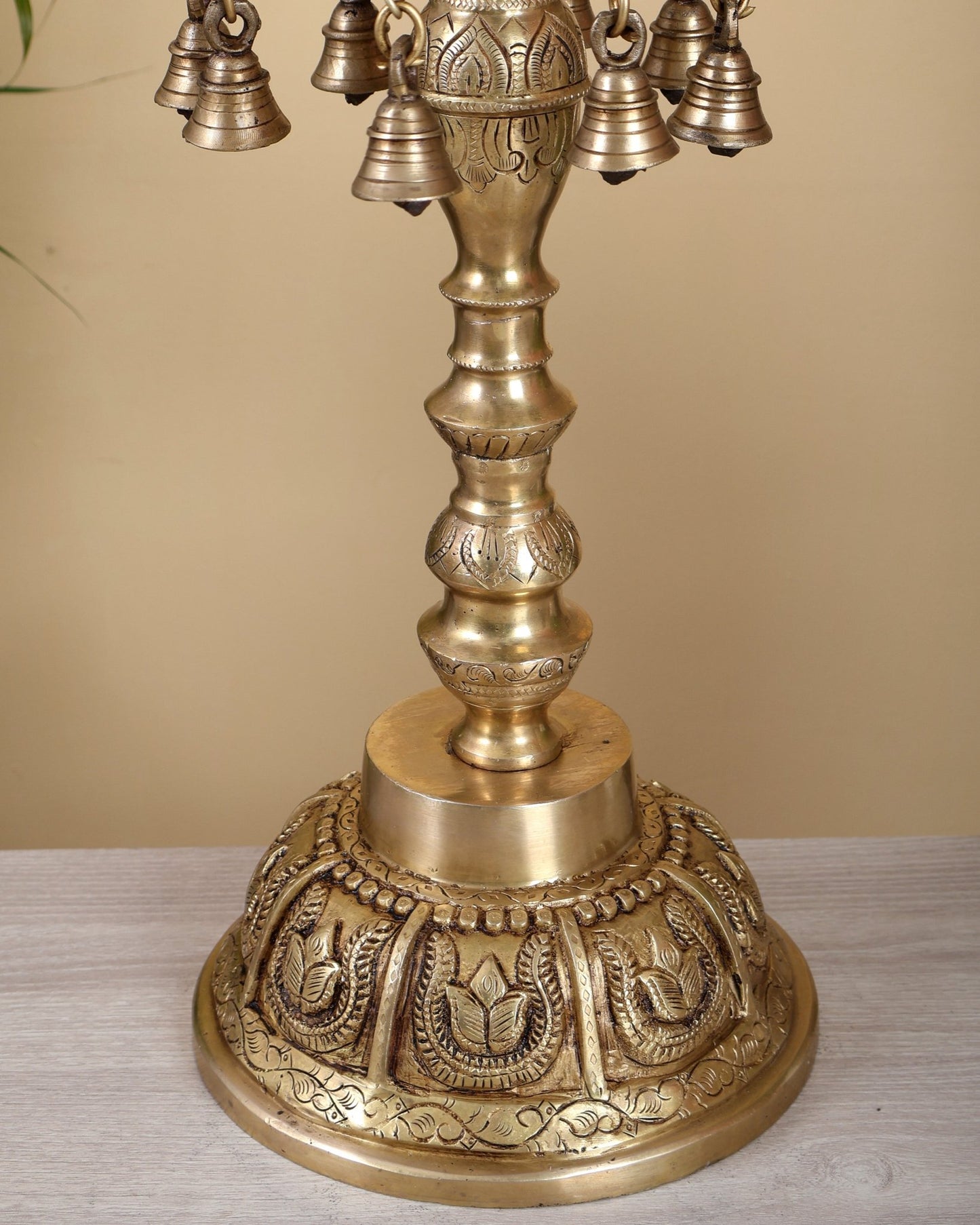 Pure Brass Superfine Kamadhenu vilakku oil lamp 30 inch - Budhshiv.com
