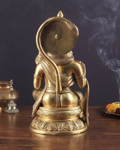 Pure Brass Superfine Large Hanuman Ji Idol | 15 Inch (38.1 cm) | Divine Strength & Protection - Budhshiv.com