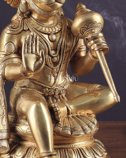 Pure Brass Superfine Large Hanuman Ji Idol | 15 Inch (38.1 cm) | Divine Strength & Protection - Budhshiv.com