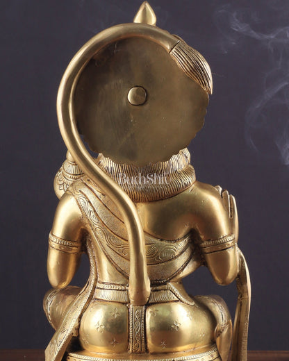 Pure Brass Superfine Large Hanuman Ji Idol | 15 Inch (38.1 cm) | Divine Strength & Protection - Budhshiv.com