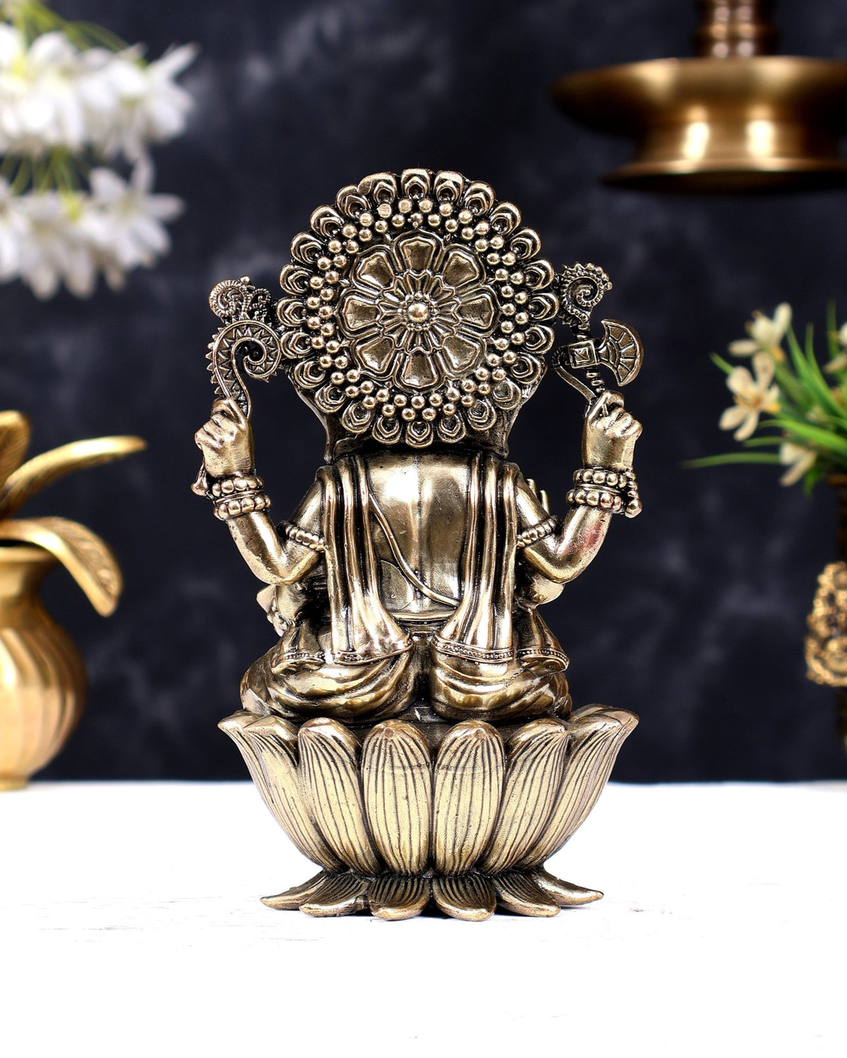 Pure Brass Superfine Lord Ganesha Idol | 6 inch - Budhshiv.com