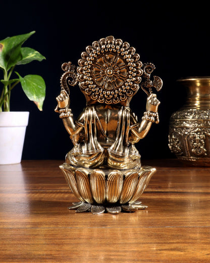 Pure Brass Superfine Lord Ganesha Idol | 6 inch - Budhshiv.com
