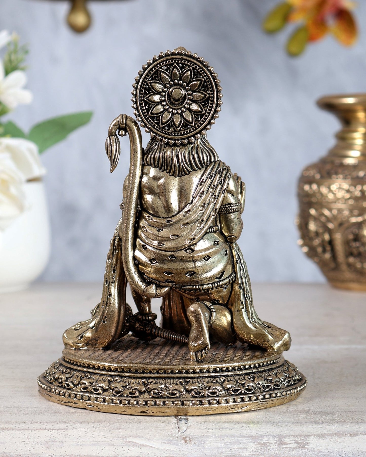 Pure Brass Superfine Lord Hanuman Idol – Intricate Carvings 5.5 inch - Budhshiv.com
