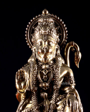 Pure Brass Superfine Lord Hanuman Idol – Intricate Carvings 5.5 inch - Budhshiv.com
