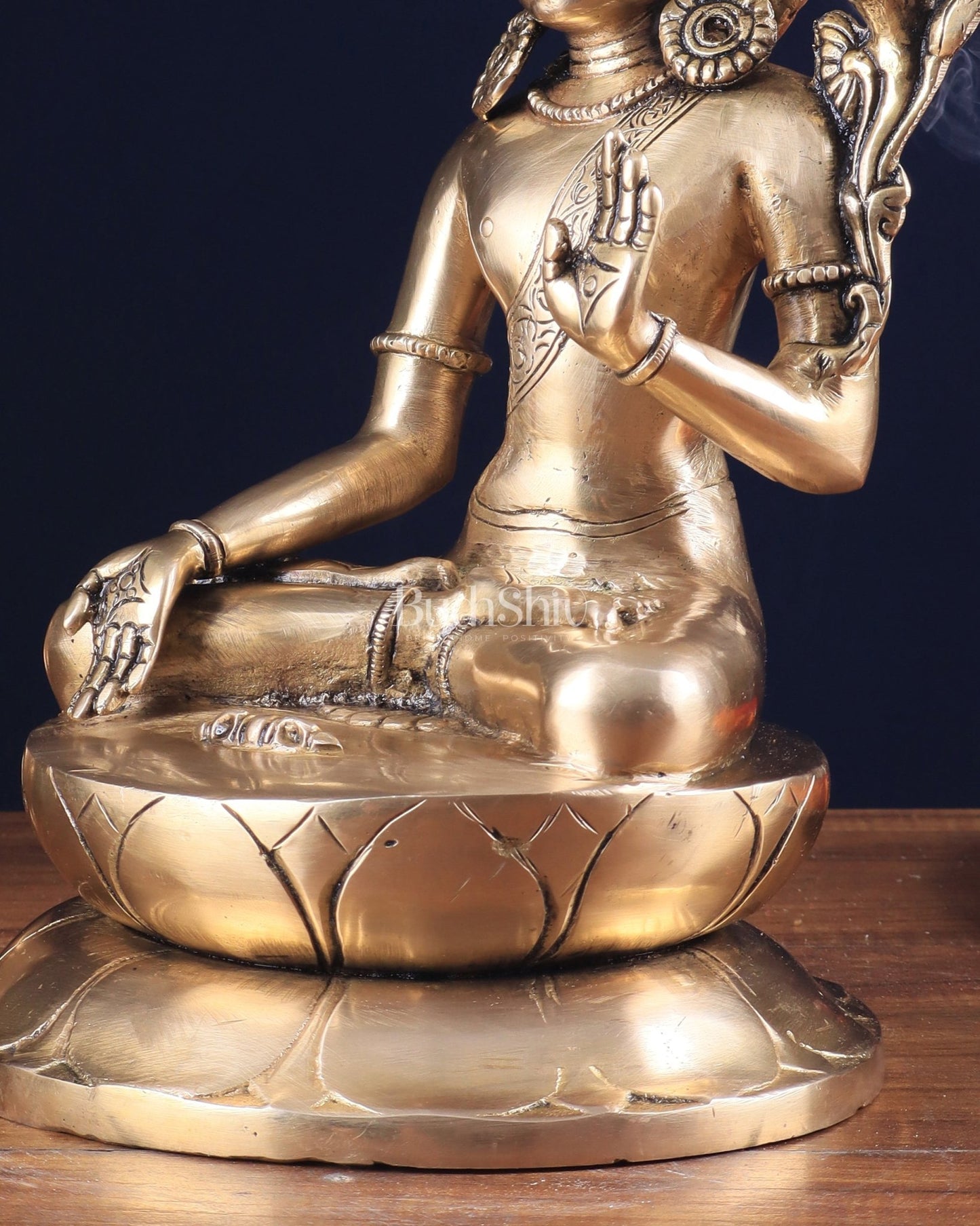 Pure Brass Superfine Lord Indra Dev Unique Statue 12 inch - Budhshiv.com