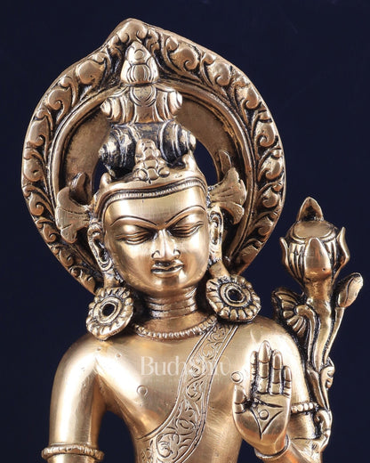 Pure Brass Superfine Lord Indra Dev Unique Statue 12 inch - Budhshiv.com