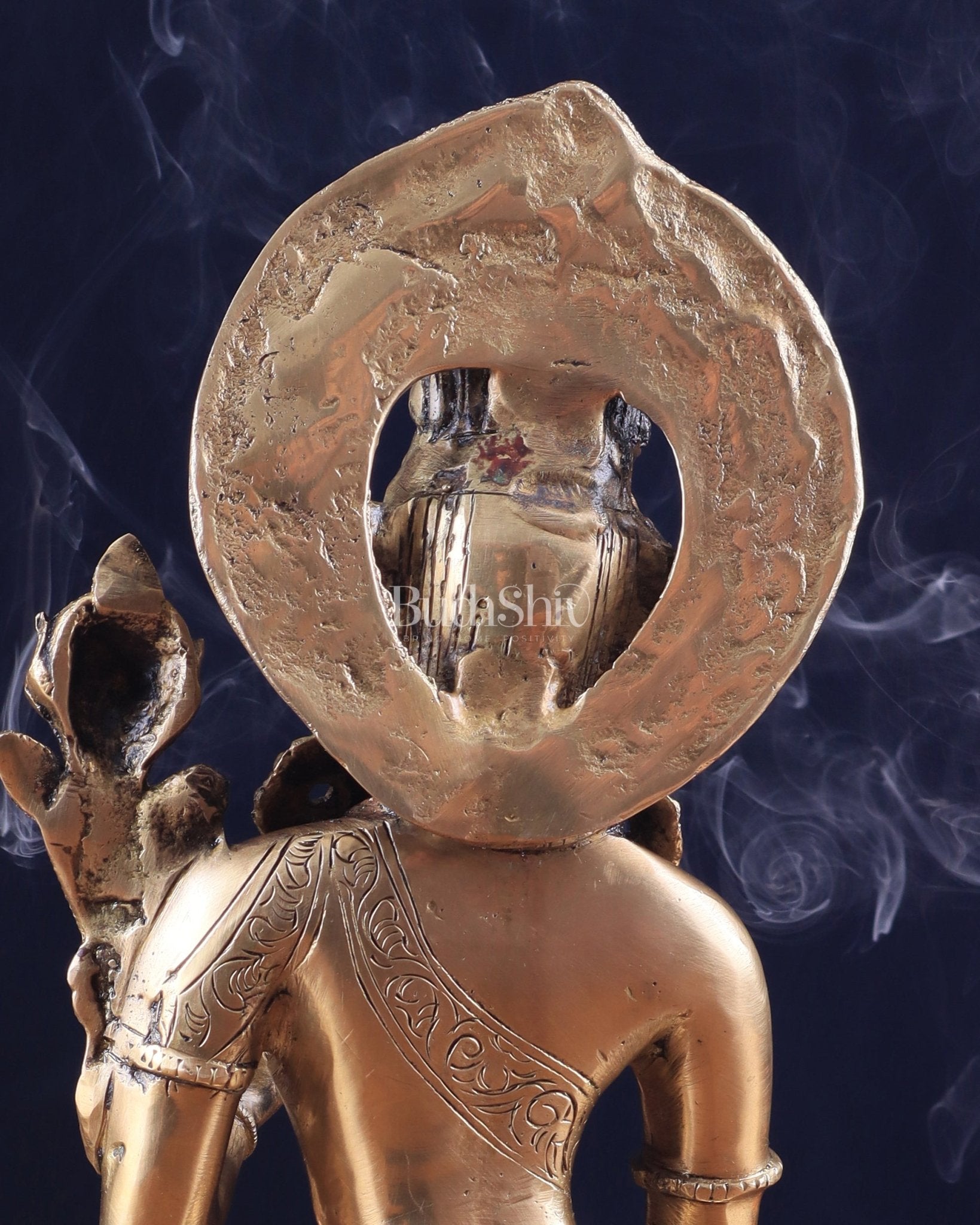 Pure Brass Superfine Lord Indra Dev Unique Statue 12 inch - Budhshiv.com