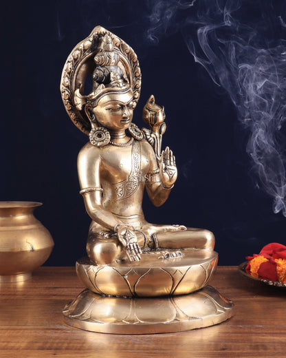 Pure Brass Superfine Lord Indra Dev Unique Statue 12 inch - Budhshiv.com